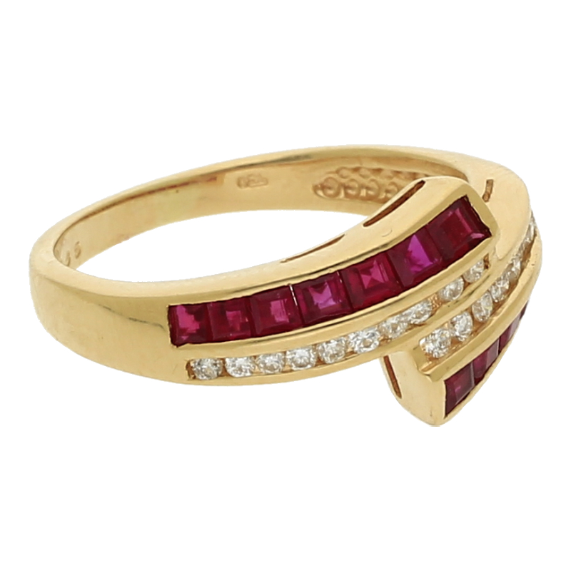 Rubin Brillant Ring 750/ 18 K Gold