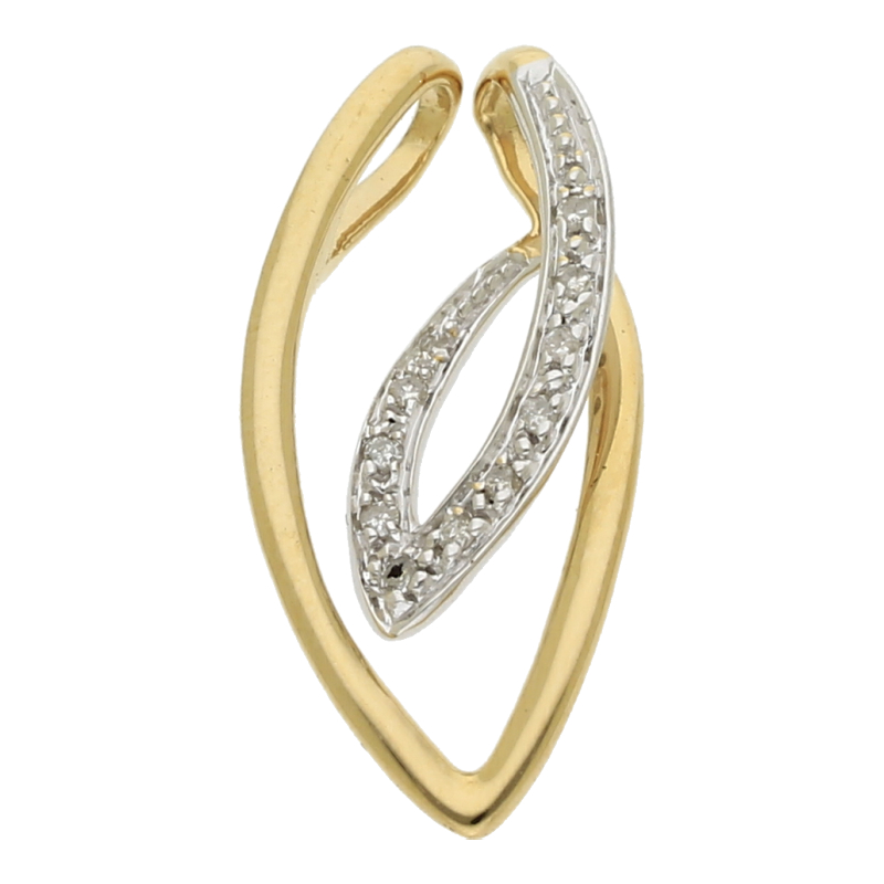 Diamant Anhänger 0,06 ct 585 Bicolor Gold