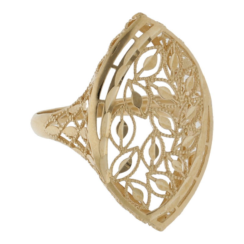 Ring 585/14 K Gelbgold 28 x 18 mm