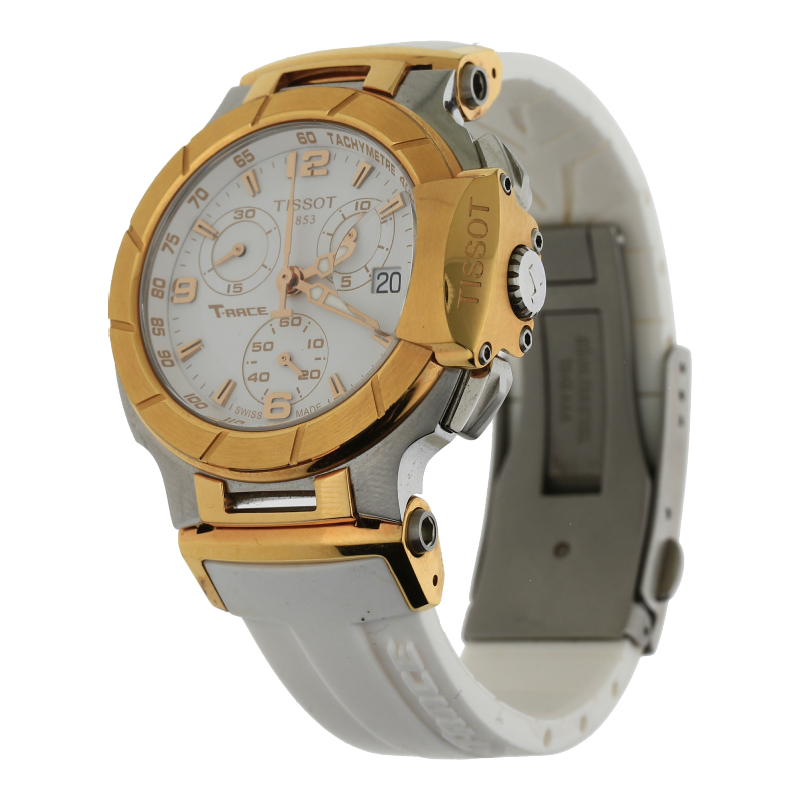 Tissot T-Race Lady Chronograph T048.217.17.170.00 Stahl/Gold PVD Quarz 2014 Garantiekarte