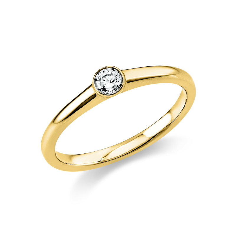 Brillant Solitär Ring 0,15 ct 750/ 18 K Gold