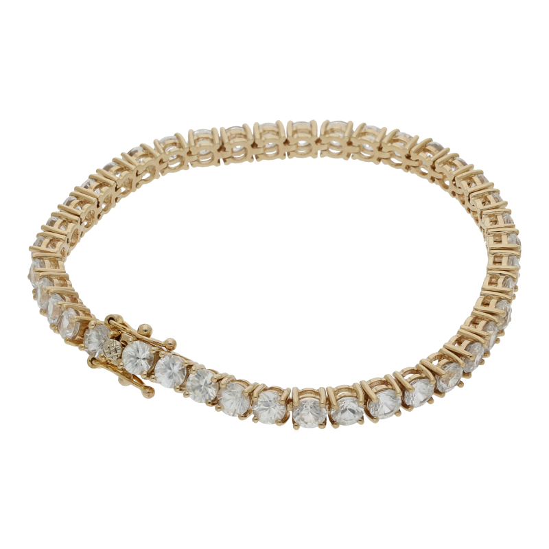 Farbstein-Armband 375/9 K Gelbgold Zirkonia
