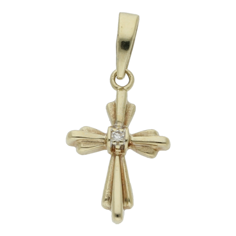 Diamant Kreuz Anhänger 585/ 14 K Gold