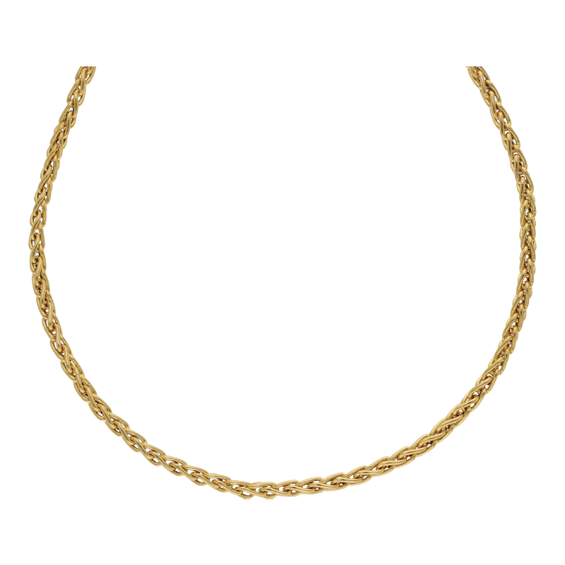 Halskette 585/14 K Gelbgold Zopfkette Breite 2,2 mm Länge 45 cm
