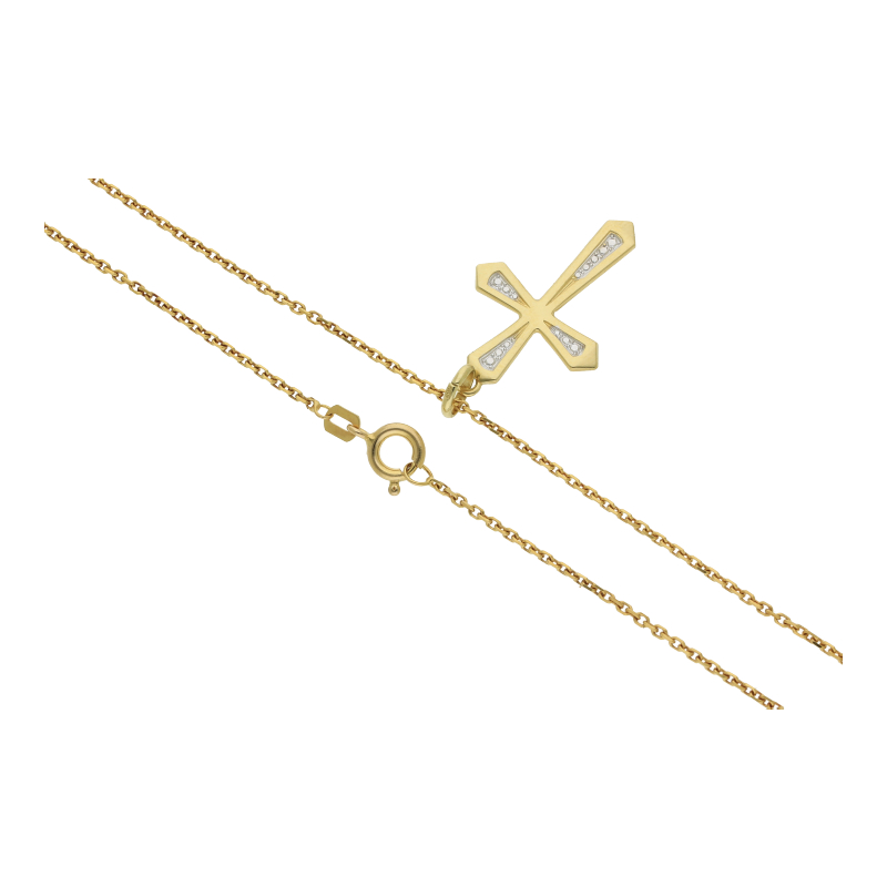 Kreuz Anhänger mit Kette 585/ 14 K Gold