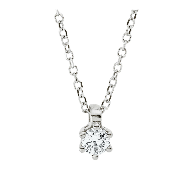 Brillant Anhänger 0,14 ct mit Kette 45 cm Länge 750/ 18 K Gold