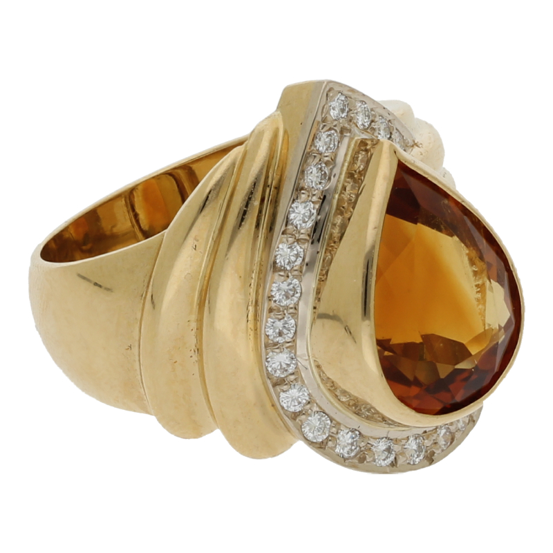 Großer Unikat Ring mit Citrin, NP ca. 6800,-€