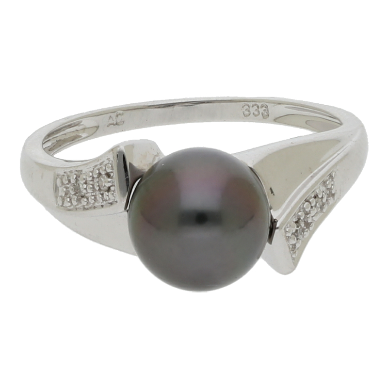 Zuchtperle Diamanten Ring 333/ 8 K Gold