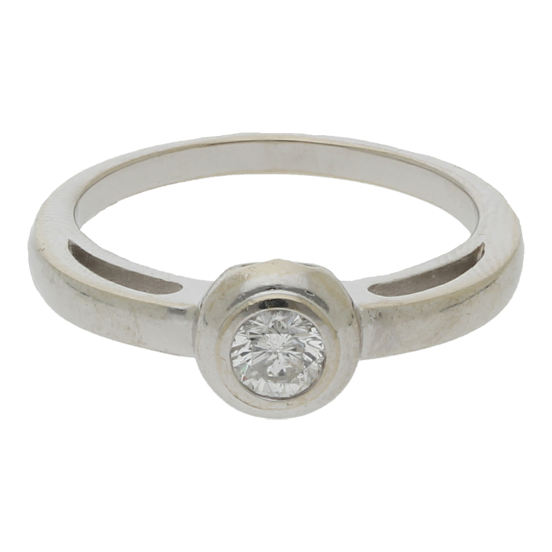 Diamantring 585/14 K Weißgold Solitärring 1 Brillant ca. 0,25ct.  (H) Weiß (P1) Deutliche Einschlüsse