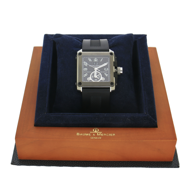 Baume & Mercier Hampton XL Magnum Automatik 65590 Dual Time Großdatum 37 mm Originalbox