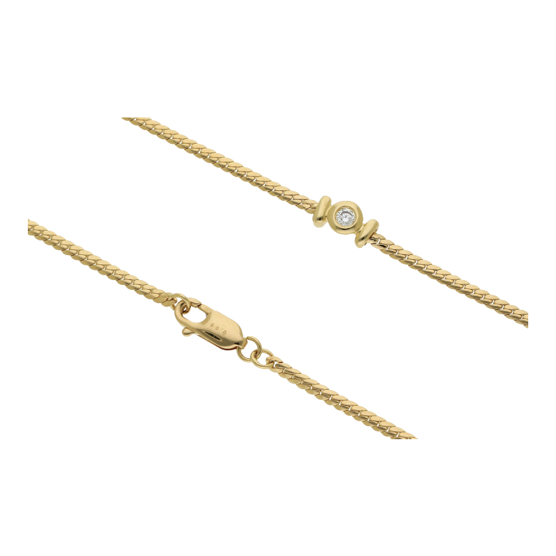 Brillant Collier 43 cm Länge 585/ 14 K Gold