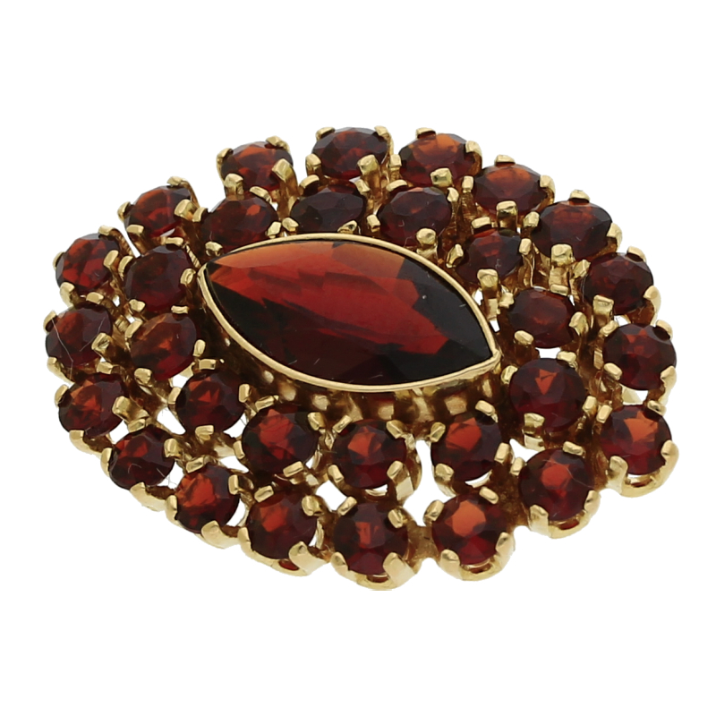 Granat Brosche 333/ 8 K Gold