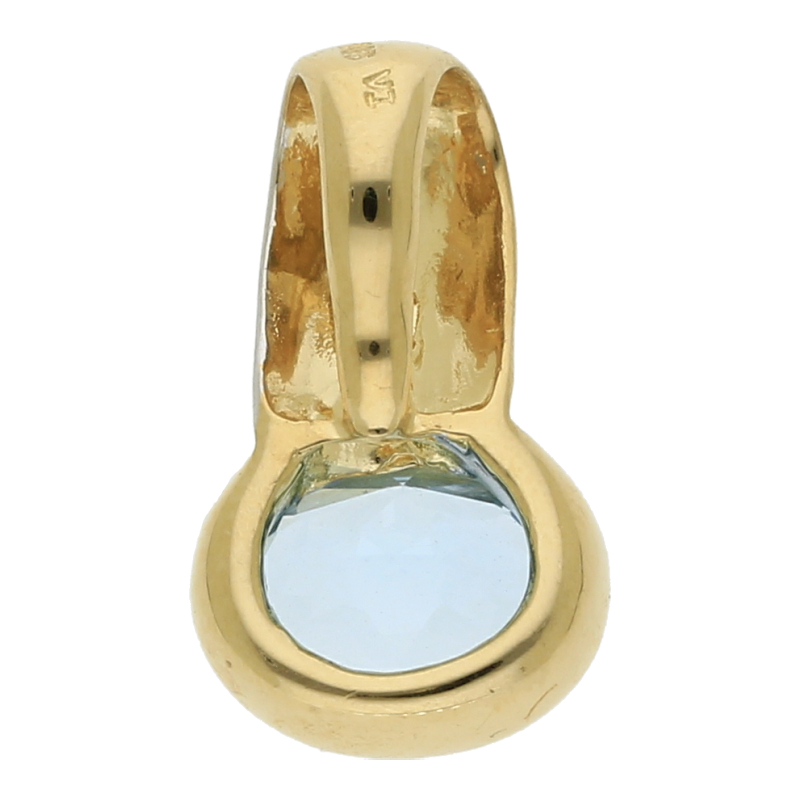 Blautopas Diamant Anhänger 585/ 14 K Gold