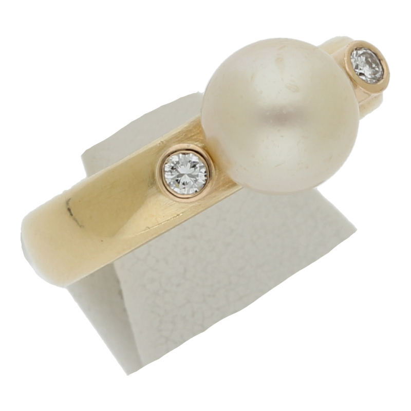 Tahitiperlen Brillant Ring 750/ 18 K Gold