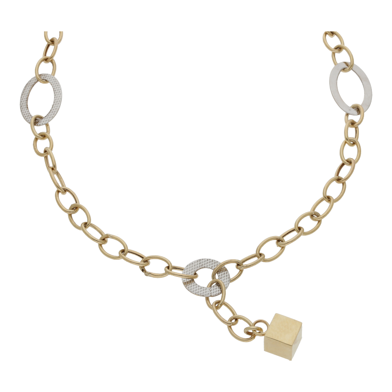 Collier mit Würfel 14K/585 Gold/NP ca. 1420€