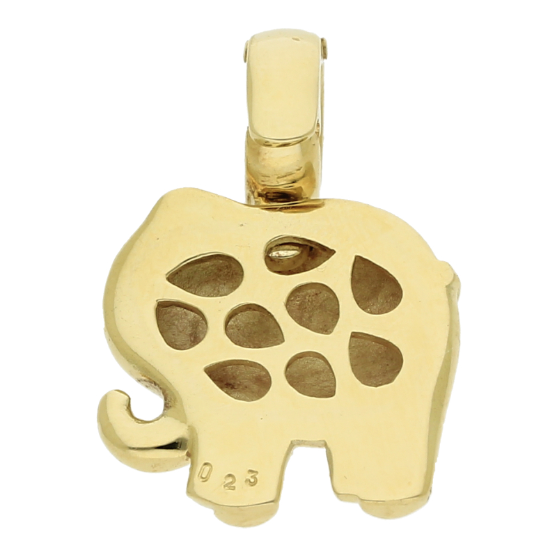 Elefant Brillant Anhänger Clip 585/ 14 K Gold