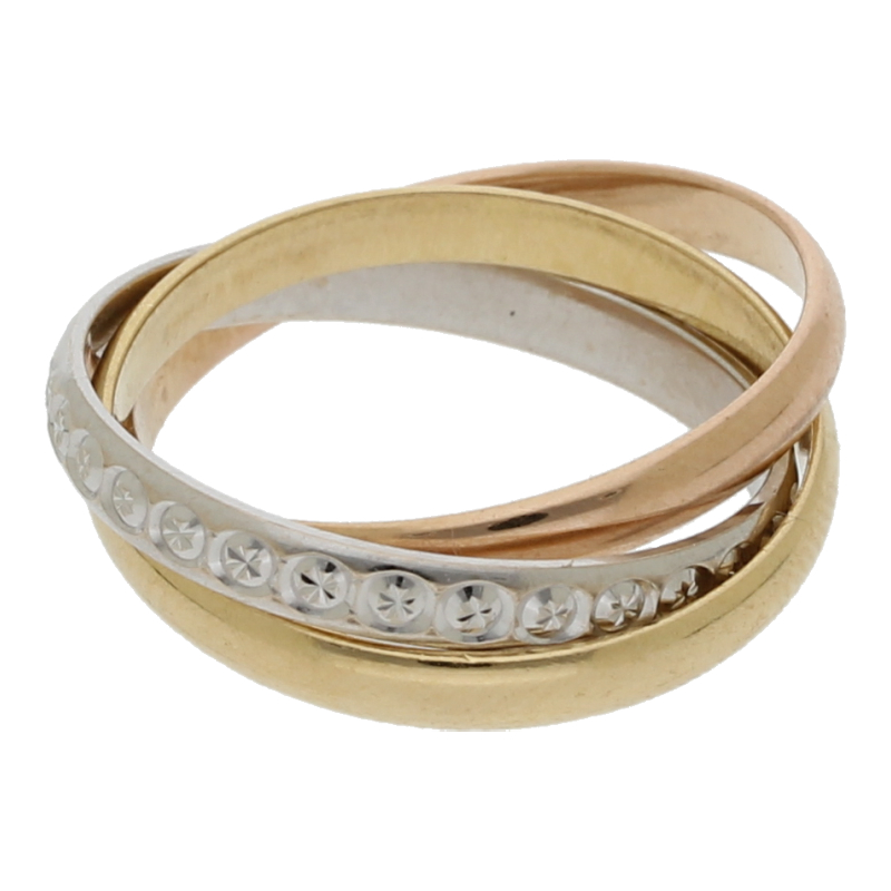 Ring Tricolor 750/ 18 K Gold