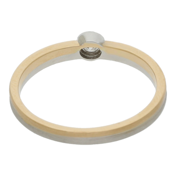 Solitär Brillant Ring 0,09 si 750 Gold 950 Platin