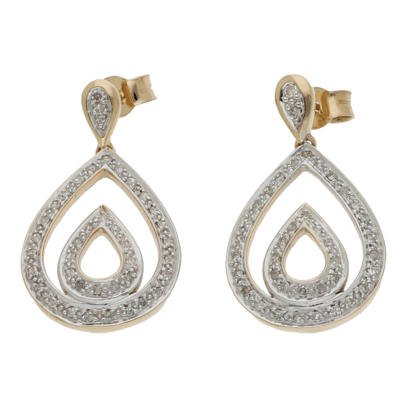 Diamant Ohrhänger 585/ 14 K Gold