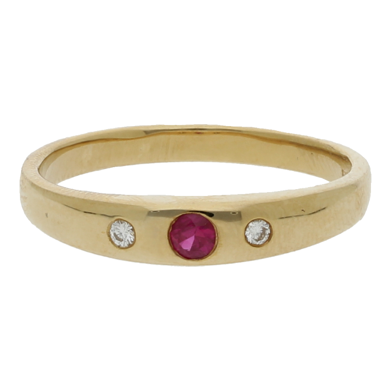 Rubin Brillant Bandring/Handarbeit mit Zertifikat