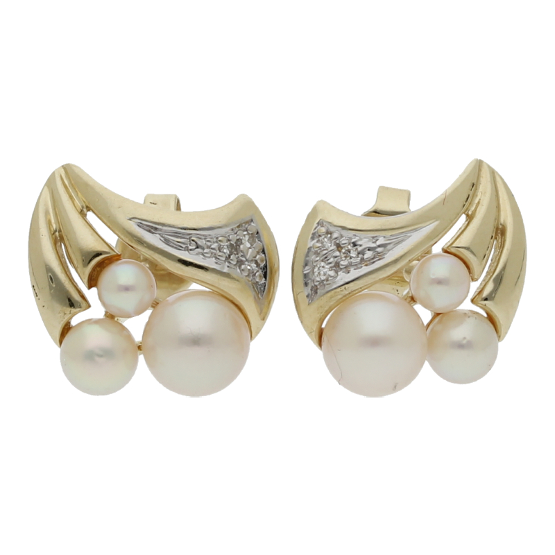 Zuchtperle Brillant Ohrstecker 585/ 14 K Gold