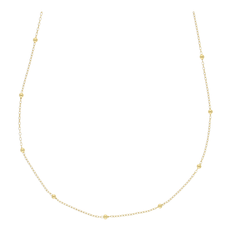 Kugelkette 925/ Silber vergoldet 45 cm Länge