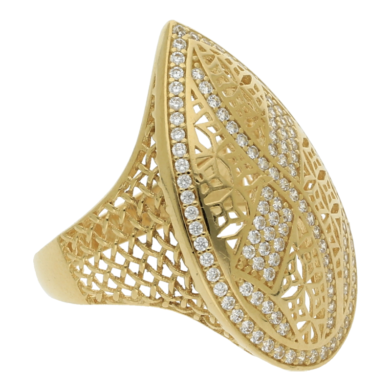 Ring mit weißen Steinen 585 Gold