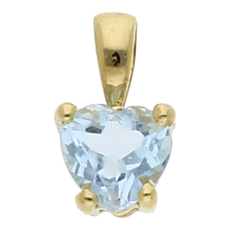 Blautopas Herz Anhänger 333/ 8 K Gold