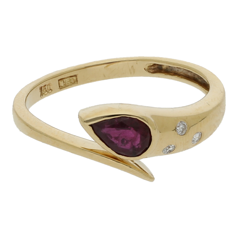 Rubin Brillant Ring 750/ 18 K Gold