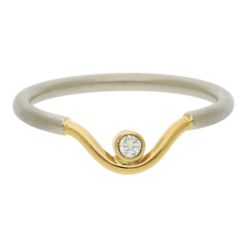 Brillant Platin Gelbgold Ring