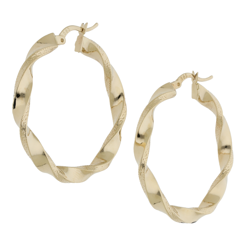 Kordelcreolen 585 Gold 36 mm