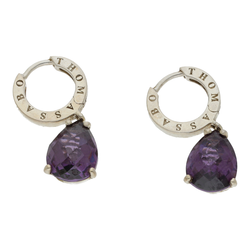 Thomas Sabo Creolen mit Tropfenfarbstein 925 Silber