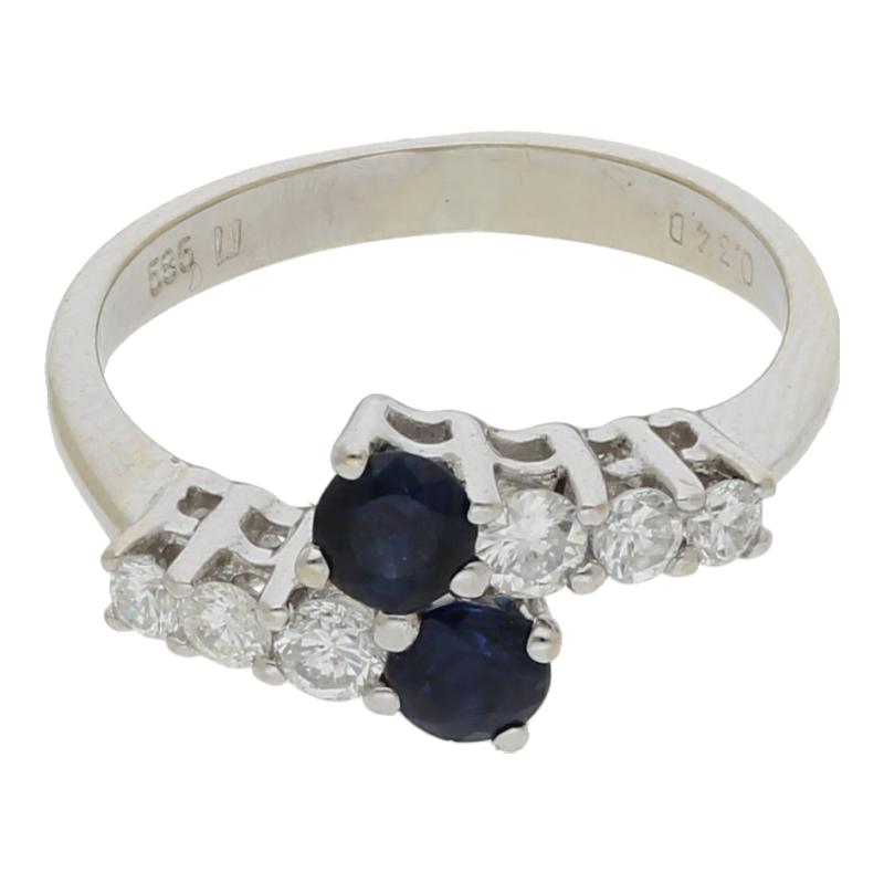 Saphir Brillant Ring 585/ 14 K Gold