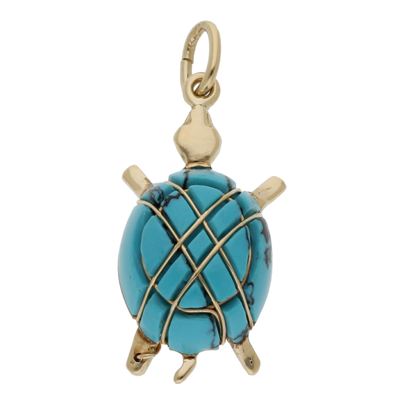 Anhänger Türkis Schildkröte 585 Gold