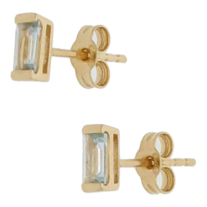 Aquamarin Ohrstecker 750/ 18 K Gold