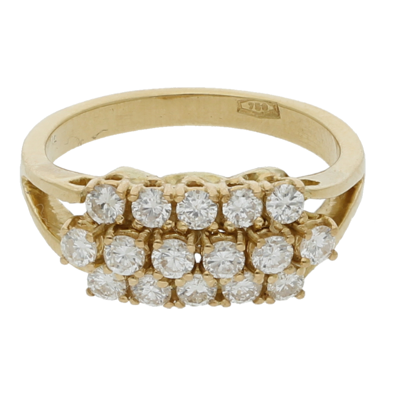 Brillantring 18K/750 Gelbgold 0,70 ct, NP ca. 1990