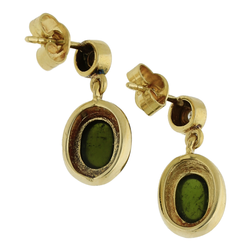 Turmalin Diamant Ohrhänger 585/ 14 K Gold