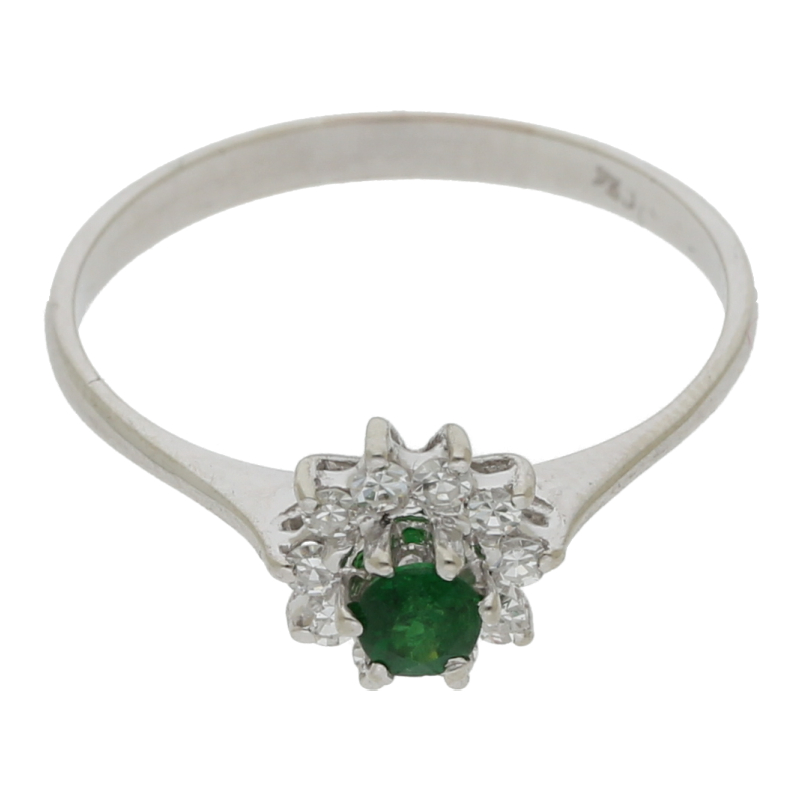 Smaragd Diamant Ring 750/ 18 K Gold