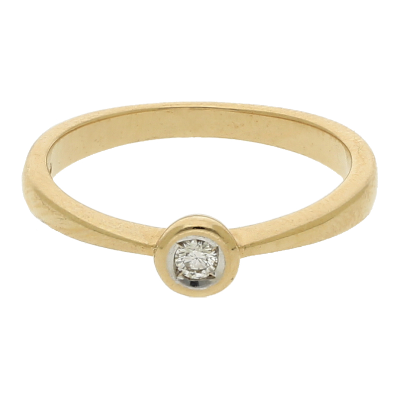 Solitär Brillant Ring 585/ 14 K Gold