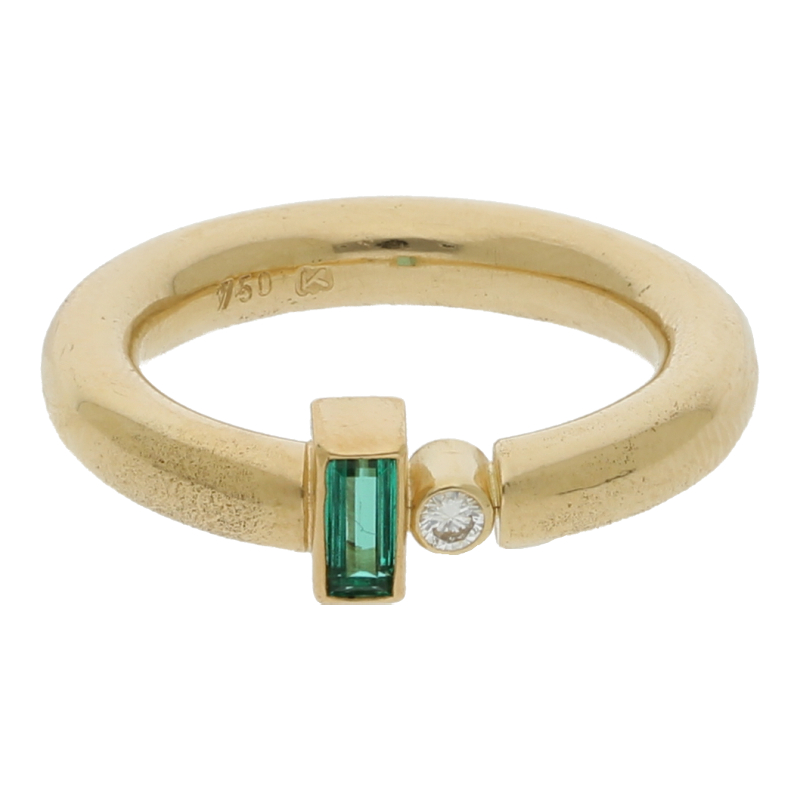 Smaragd Brillant Ring 750/ 18 K Gold