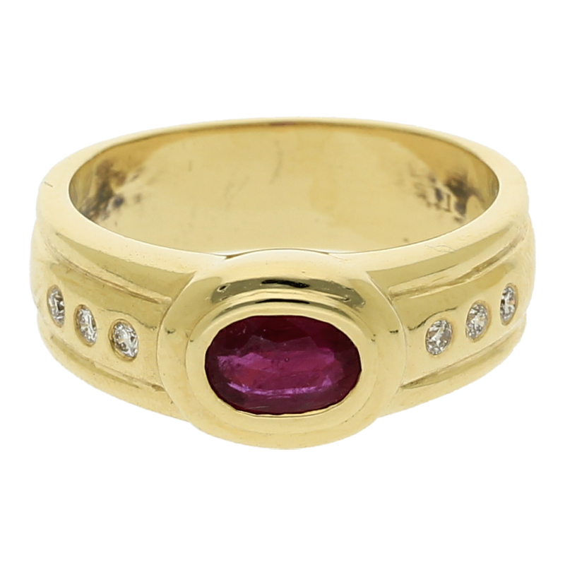 Rubin Brillant Ring 585/ 14 K Gold