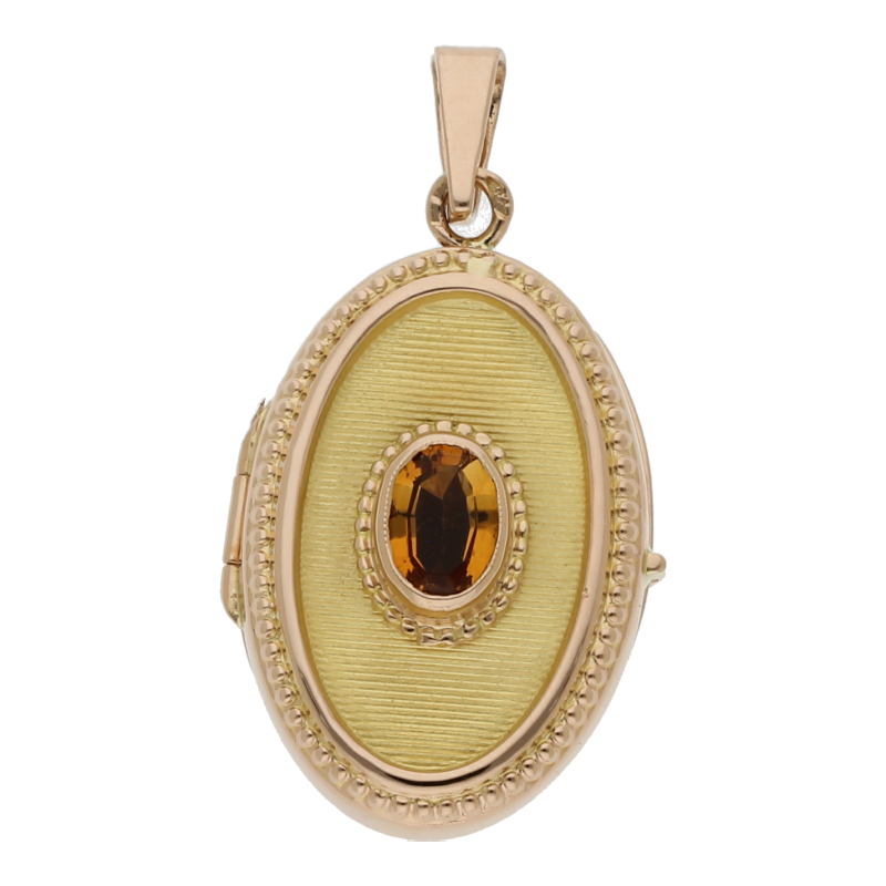 Citrin Medaillon ca. 33 x 18 mm