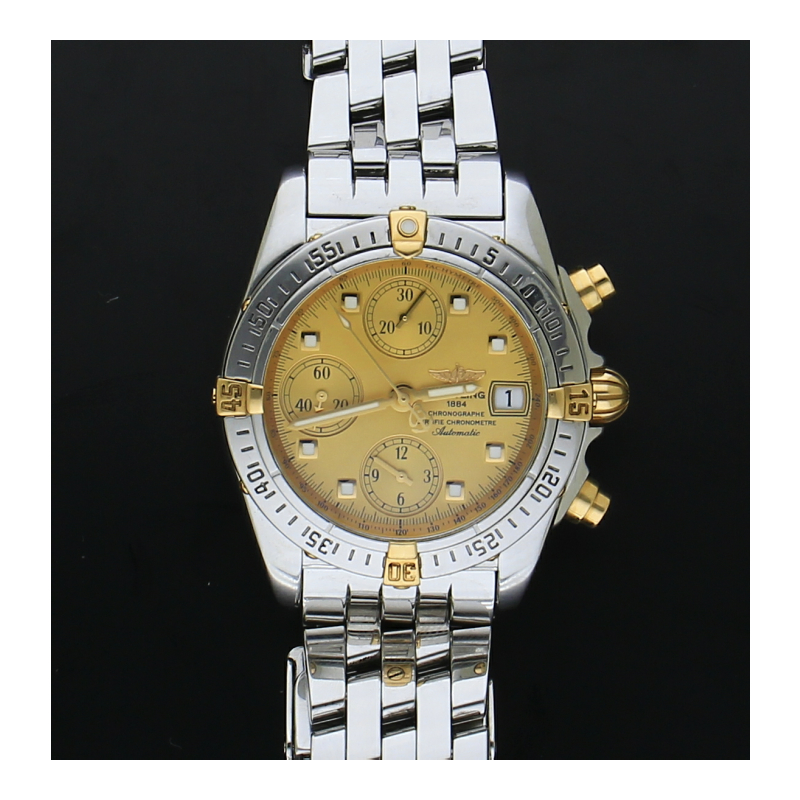 Breitling Chrono Cockpit B13357 Automatik Stahl Gold Chronograph Box