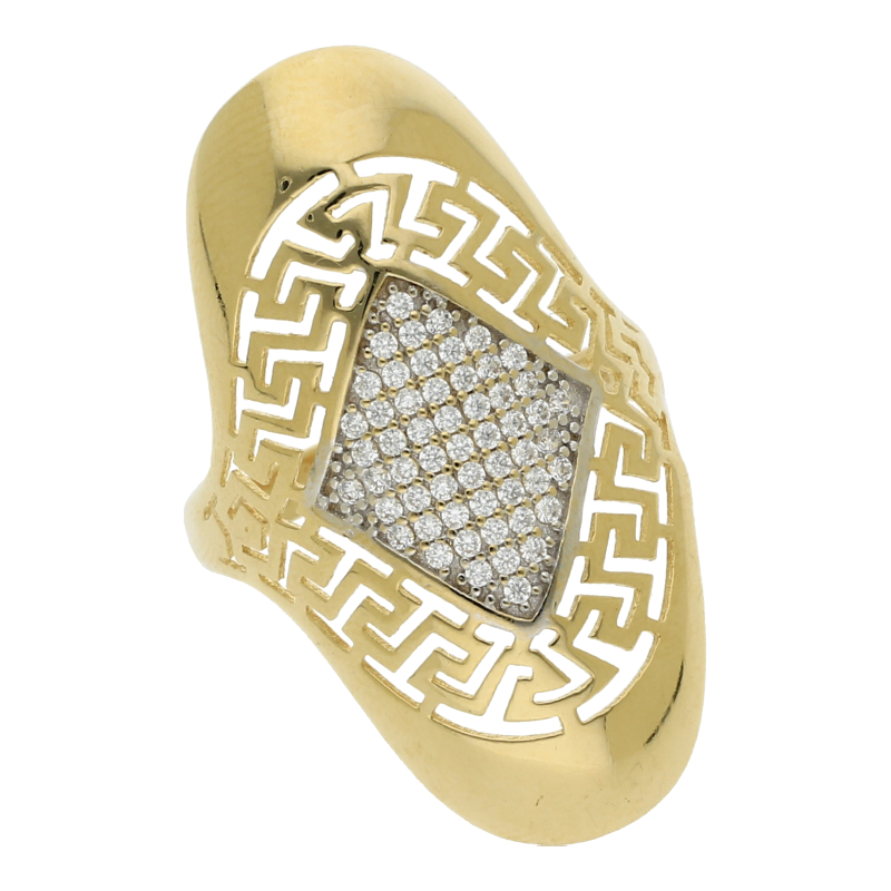 Ring mit weißen Steinen Greco 585 Gold