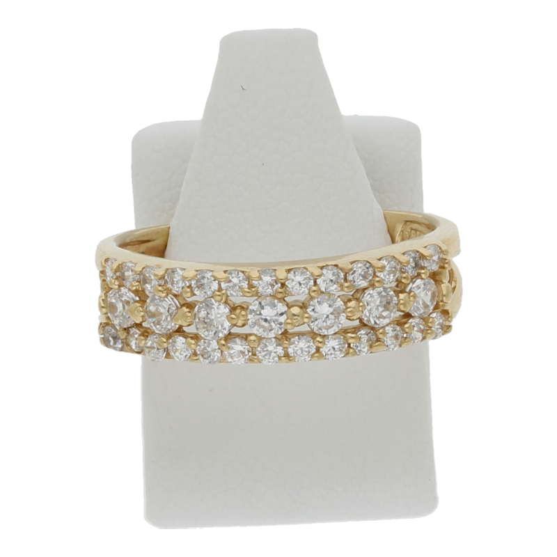 Farbsteinring 750 /18 K Gelbgold Zirkonia Weite 54