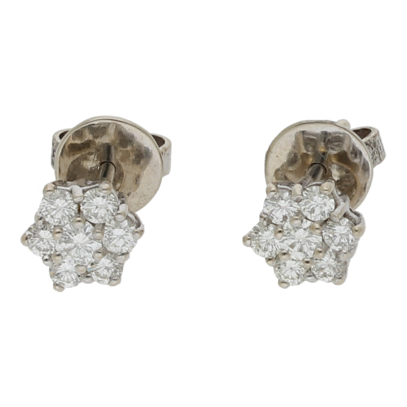 Brillant Ohrstecker Schneeflocke ca. 0,75 ct 585 Weißgold