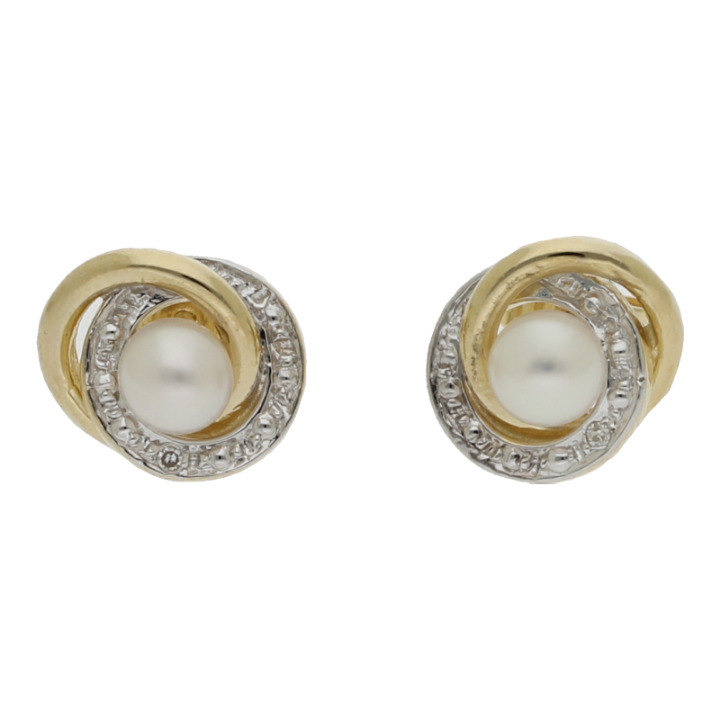 Zuchtperle Diamanten Ohrstecker 585/ 14 K Gold