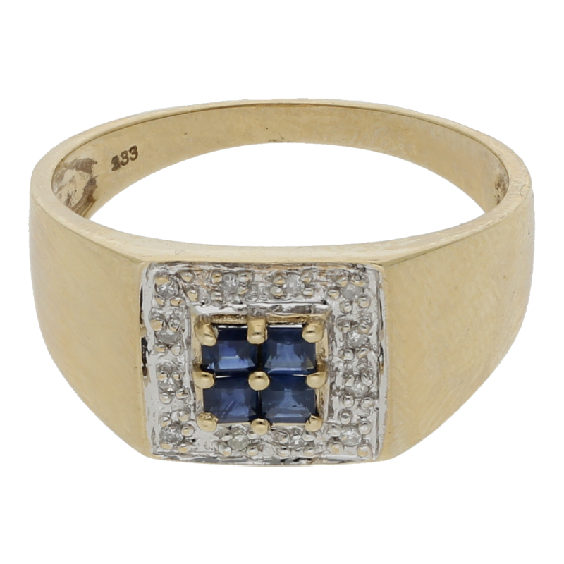 Saphir Diamant Ring 333/ 8 K Gold