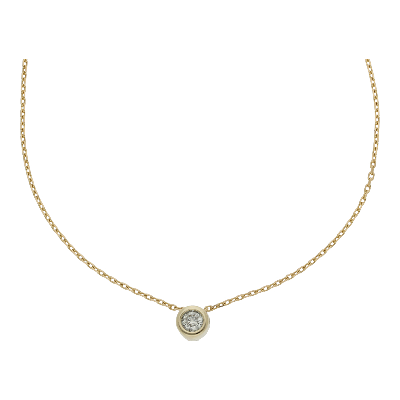 Brillant Solitär Anhänger mit Ankerkette 585/ 14 K Gold