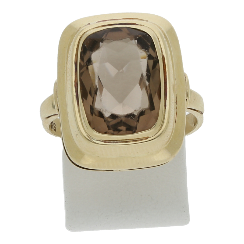 Rauchquarz Ring 585/ 14 K Gold
